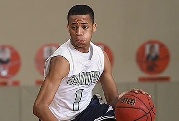 Student playing basket ball